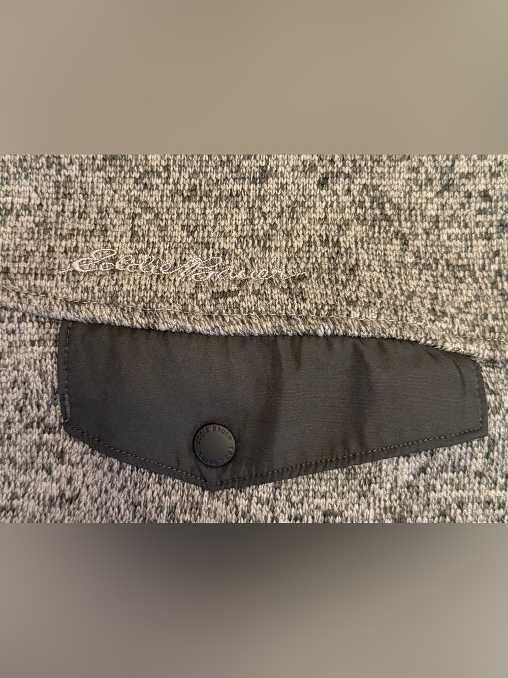 Eddie Bauer Men’s XL Snap Neck Fleece Pullover Sweater Gray Heather - Picture 5 of 9